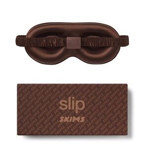 NIB Slip x SKIMS pure silk contour sleep mask in cocoa